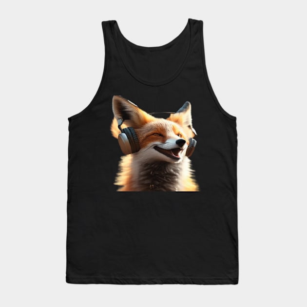 Smiling Musical Fox Tank Top by TOMOBIRI